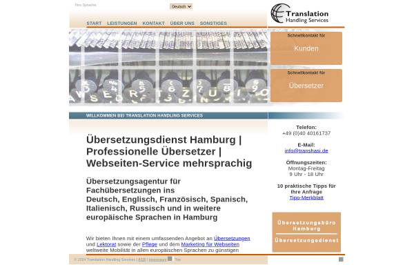 Vorschau von www.transhasi.de, Translation Handling Services