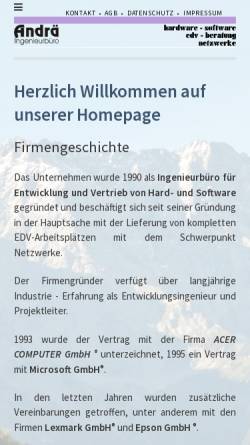 Vorschau der mobilen Webseite www.andrae-edvservice.de, EDV - Andrä Ingenieurbüro