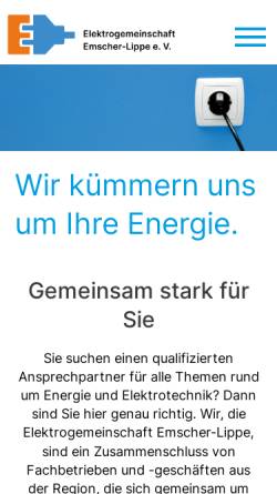 Vorschau der mobilen Webseite www.elektrogemeinschaft-emscher-lippe.de, Elektrogemeinschaft Emscher-Lippe e.V.