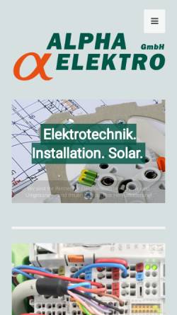 Vorschau der mobilen Webseite www.alphaelektro.de, ALPHA-ELEKTRO GmbH
