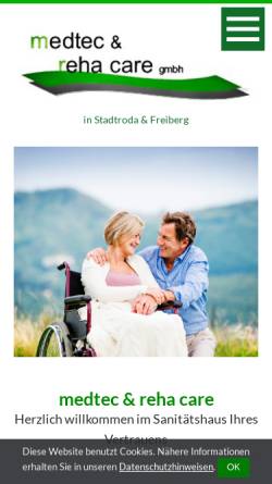 Vorschau der mobilen Webseite www.medtecrehacare.de, medtec & reha care GmbH