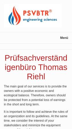 Vorschau der mobilen Webseite www.pbtr.de, Planungsbüro Thomas Riehl