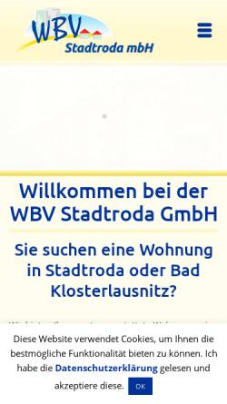 Vorschau der mobilen Webseite www.wbv-stadtroda.de, WBV Stadtroda GmbH