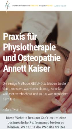 Vorschau der mobilen Webseite www.physiotherapie-in-dresden.de, Physiotherapie Martina Eydner