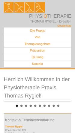 Vorschau der mobilen Webseite www.physiotherapie-thomas-rygiel.de, Physiotherapie Thomas Rygiel