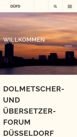 Vorschau der mobilen Webseite uebersetzerforum-duesseldorf.de, Dolmetscher- und Übersetzer-Forum (DÜFD) by David Parry