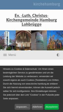 Vorschau der mobilen Webseite www.erloeserkirche-lohbruegge.de, Erlöserkirche