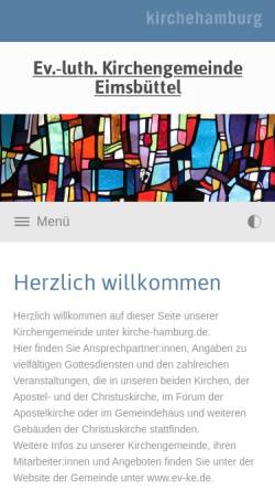 Vorschau der mobilen Webseite www.kirche-hamburg.de, Ev.-Lutherische Kirche Eimsbüttel