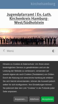 Vorschau der mobilen Webseite jupfa.de, Jugendpfarramt Blankenese