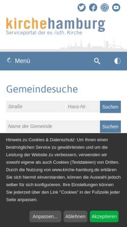 Vorschau der mobilen Webseite www.kirche-hamburg.de, Kirchengemeinde St. Severini Kirchwerder