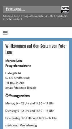 Vorschau der mobilen Webseite www.foto-lenz.de, Foto Lenz