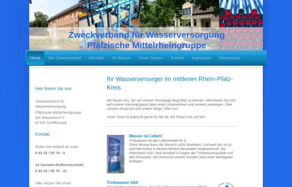 Vorschau von www.wasserweb.de, Zweckverband für Wasserversorgung - Pfälzische Mittelrheingruppe - Schifferstadt