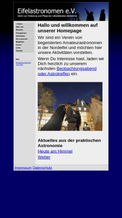 Vorschau der mobilen Webseite www.eifelastronomen.de, EifelAstronomen e.V.