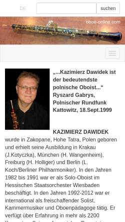 Vorschau der mobilen Webseite oboe-online.com, Dawidek, Kazimierz - oboe-online.com