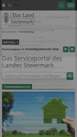 Vorschau der mobilen Webseite www.verwaltung.steiermark.at, Landesverwaltung Steiermark