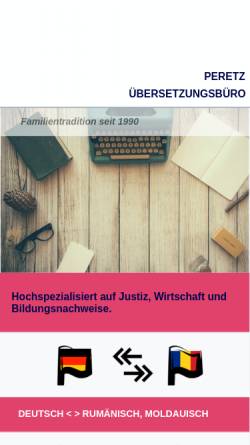 Vorschau der mobilen Webseite traduceri-stuttgart.de, Übersetzungsbüro H. Peretz