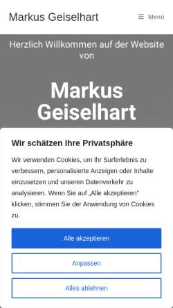 Vorschau der mobilen Webseite www.markusgeiselhart.de, Geiselhart, Markus