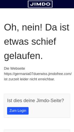 Vorschau der mobilen Webseite germania07duerwiss.jimdo.com, FC Germania 07 Dürwiß e.V., Fußball