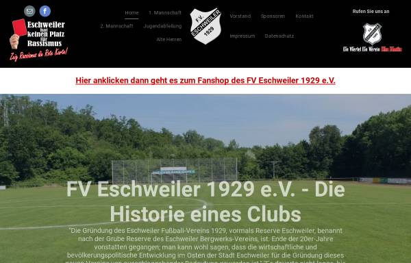 Vorschau von www.fv-eschweiler.de, F.V. Eschweiler 1929 e.V.