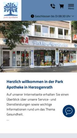 Vorschau der mobilen Webseite www.park-apotheke-herzogenrath.de, Park-Apotheke Merkstein