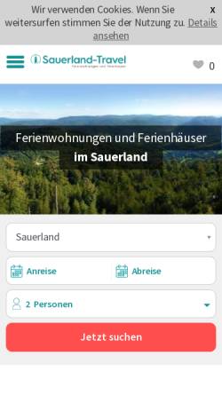 Vorschau der mobilen Webseite www.sauerland-travel.de, Sauerland-Travel