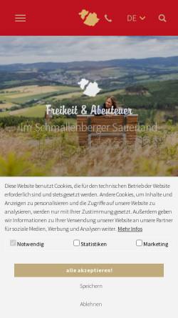 Vorschau der mobilen Webseite www.schmallenberger-sauerland.de, Schmallenberger Sauerland