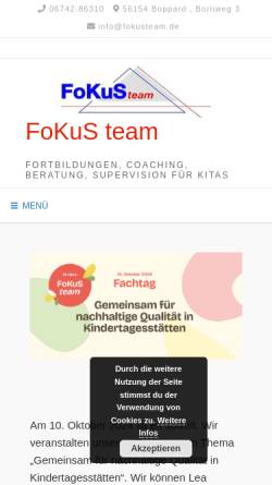Vorschau der mobilen Webseite www.fokusteam.de, FoKuS team