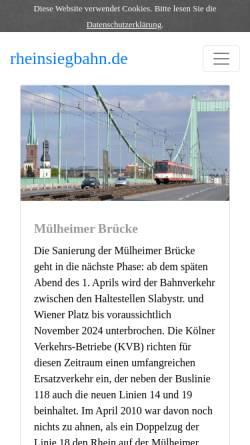 Vorschau der mobilen Webseite www.rheinsiegbahn.de, Rheinsiegbahn.de