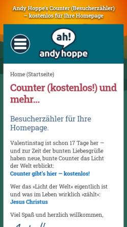 Vorschau der mobilen Webseite www.andyhoppe.com, Andy Hoppes Counter