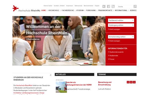 Vorschau von www.hs-rm.de, Hochschule RheinMain