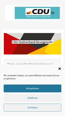 Vorschau der mobilen Webseite www.cdu-herzogenrath.de, CDU Stadtverband Herzogenrath