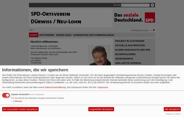 Vorschau von www.spd-duerwiss.de, SPD-Ortsverein Dürwiß / Neu-Lohn