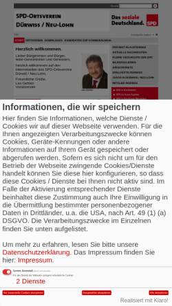 Vorschau der mobilen Webseite www.spd-duerwiss.de, SPD-Ortsverein Dürwiß / Neu-Lohn