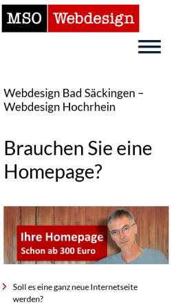 Vorschau der mobilen Webseite www.mso-webdesign.de, MSO-Webdesign, Marco Schwarz