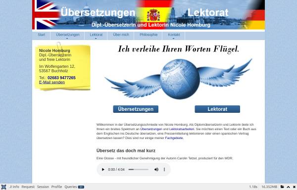 Vorschau von www.uebersetzungsschmiede.de, Übersetzungsschmiede, Inhaberin Nicole Homburg