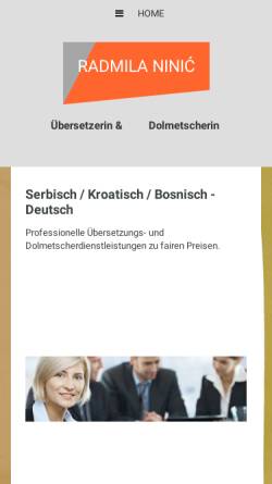 Vorschau der mobilen Webseite www.ninic.de, Fachübersetzungen Radmila Ninic