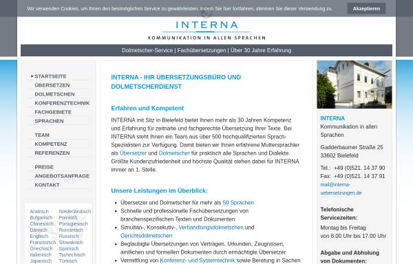 Vorschau von www.interna-uebersetzungen.de, Interna, Kommunikation in allen Sprachen - Inh. Kamer Kizilhan
