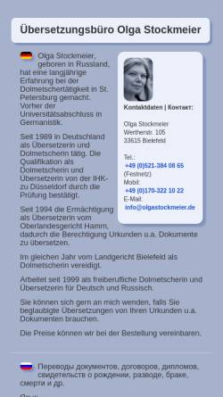 Vorschau der mobilen Webseite olgastockmeier.de, Olga Stockmeier