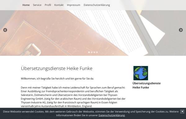 Vorschau von www.uebersetzungsdienste-funke.de, Übersetzungsdienste Heike Funke