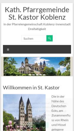 Vorschau der mobilen Webseite www.sankt-kastor-koblenz.de, Katholische Pfarrgemeinde St. Kastor