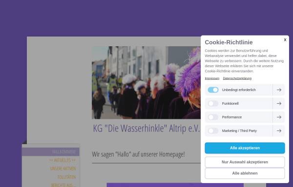 Vorschau von www.wasserhinkle.de, Karnevalsgesellschaft 