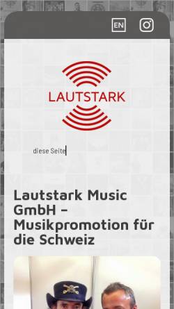 Vorschau der mobilen Webseite www.lautstark.ch, Lautstark Alternative Music Promotion