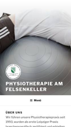 Vorschau der mobilen Webseite www.physiotherapie-felsenkeller.de, Physiotherapie am Felsenkeller Woßeng und Reinwald