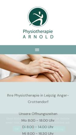 Vorschau der mobilen Webseite www.physiotherapie-arnold.info, Physiotherapie Arnold