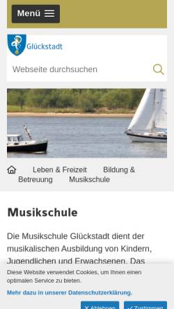 Vorschau der mobilen Webseite www.glueckstadt.de, Musikschule Glückstadt