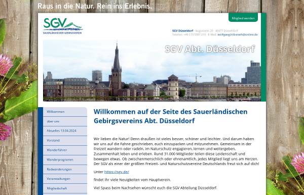 Vorschau von sgv-duesseldorf.de, Sauerländischer Gebirgsverein (SGV), Abteilung Düsseldorf e.V.