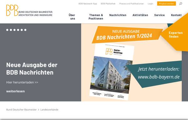 Vorschau von www.bdb-bayern.de, Bund Deutscher Baumeister, Architekten und Ingenieure e.V.