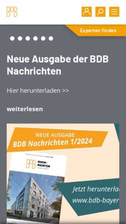 Vorschau der mobilen Webseite www.bdb-bayern.de, Bund Deutscher Baumeister, Architekten und Ingenieure e.V.