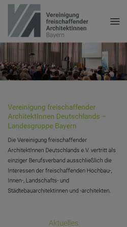 Vorschau der mobilen Webseite www.vfa-bayern.de, Vereinigung freischaffender Architekten Deutschlands e.V.