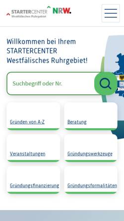 Vorschau der mobilen Webseite www.startercenter-westfaelisches-ruhrgebiet.de, Startercenter Westfälisches Ruhrgebiet